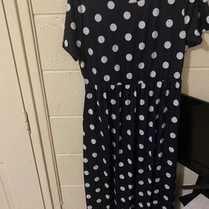 Navy Polka Dot Dress